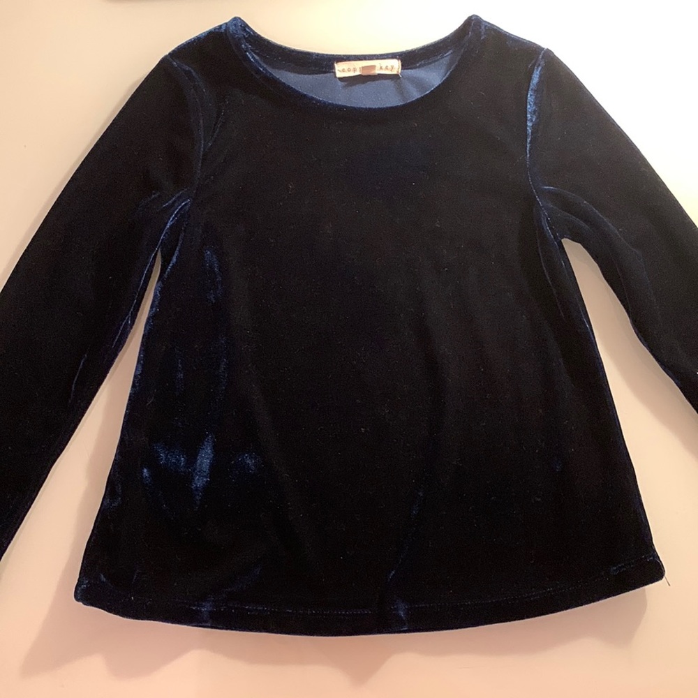 Girls Velvet Long Sleeve Top Copper Key size Large